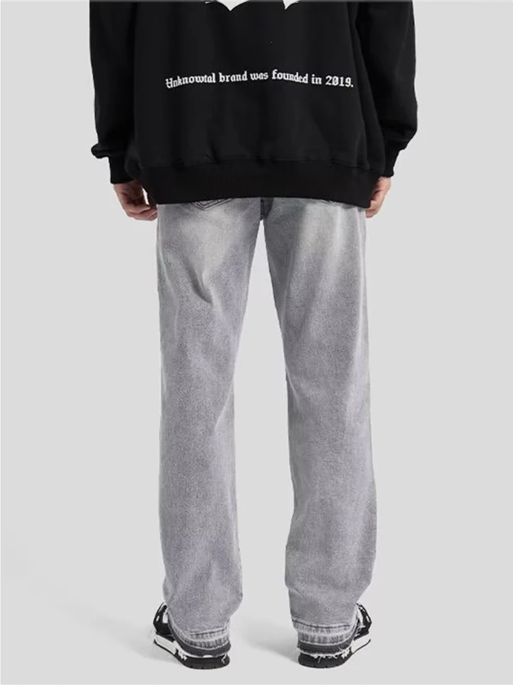 Spring Autumn Men's Baggy Homme Casual Pants Classic Style Jeans Blue Loose Straight Biker Denim Trousers Traveling Cotton Brand