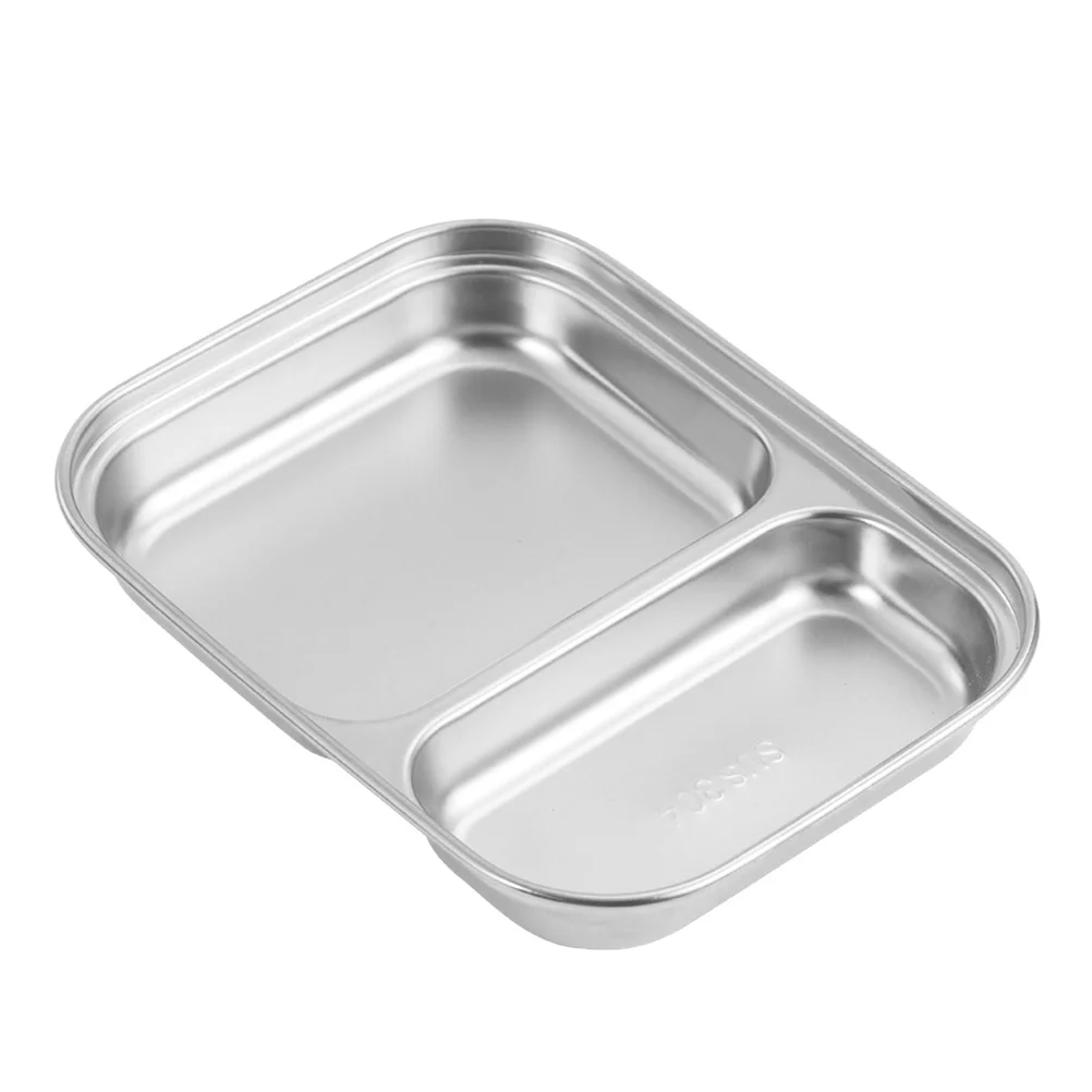 

Divided Plates Plate Tray Food Sauce Steel Stainless Dinner Dishes Compartment Dish Dipping Serving Bowls Portion Sushi Lunch