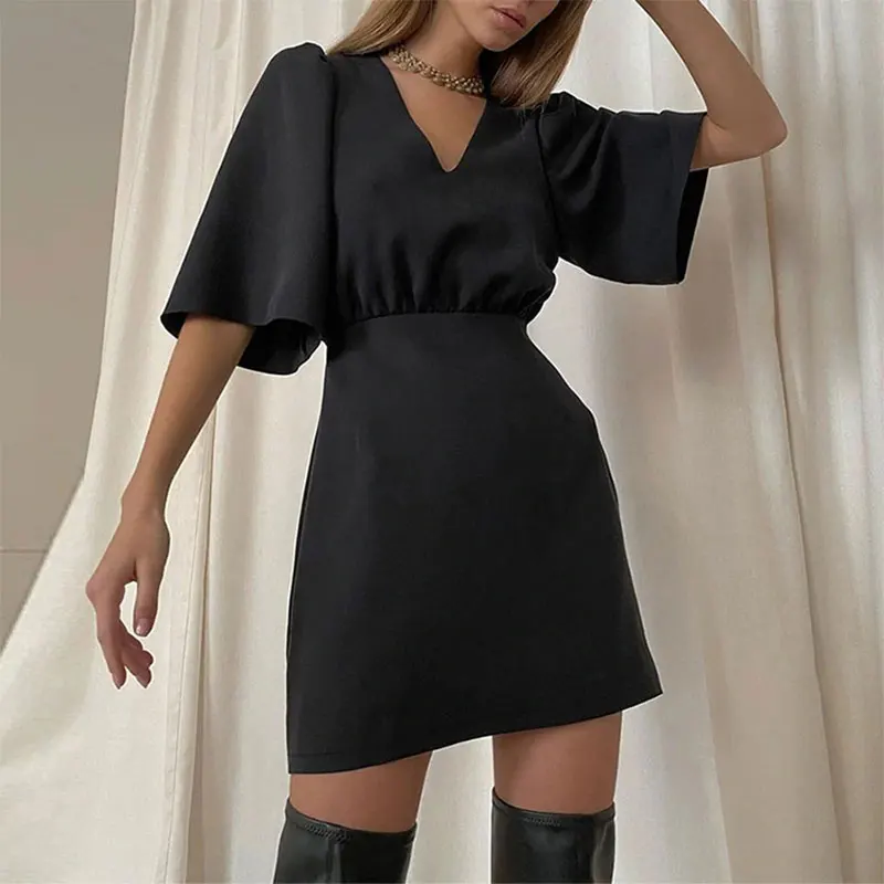 

Женское платье-мини в обтяжку, черное повседневное облегающее платье в уличном стиле, лето 2023