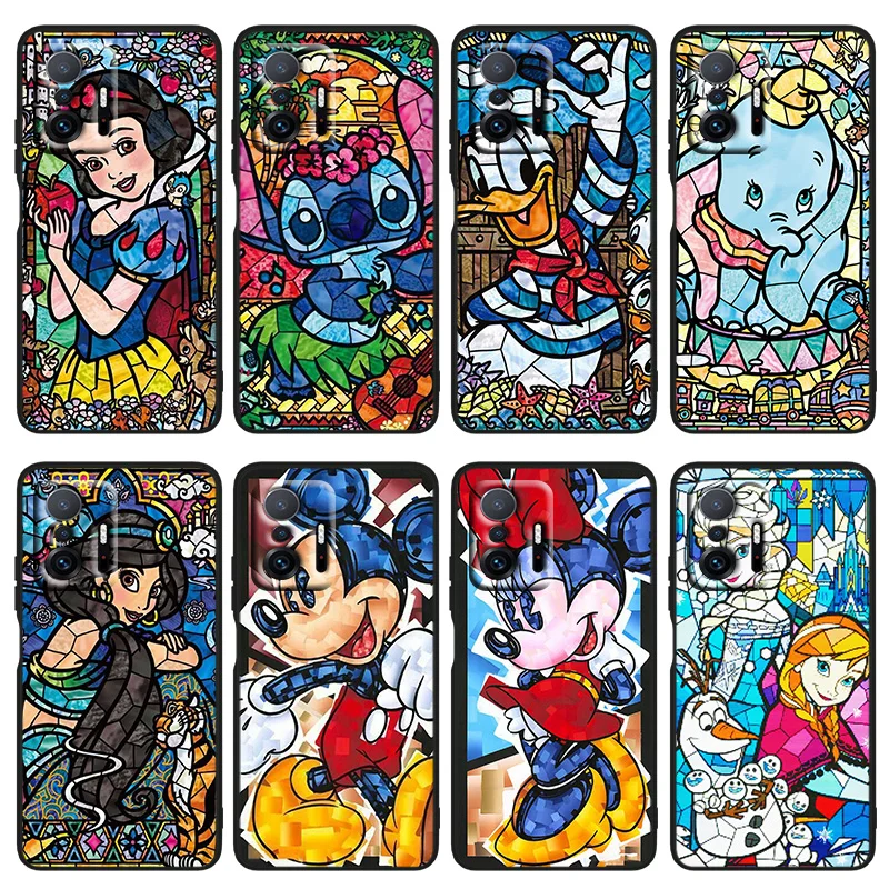 

Disney retro color art For Xiaomi Mi 12 12X 11T 11i 11 10T 10 9T 9SE 9 A3 CC9E Pro Ultra Lite Black Silicone Phone Case