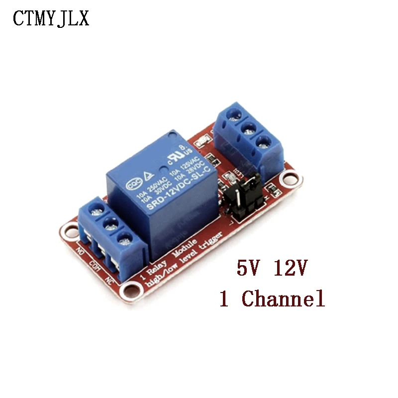 

1-канальный релейный модуль запуска высокого и низкого уровня, 5 В, 12 В, плата релейного модуля, щит с оптроном, одноканальные реле 12 В, 24 В
