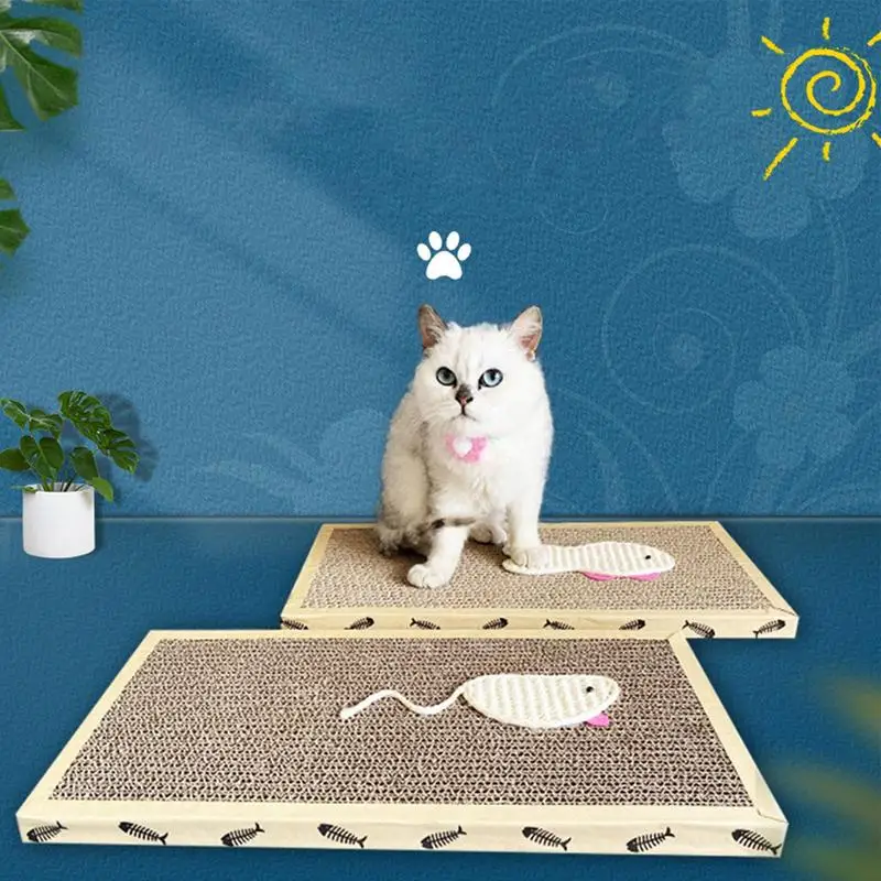 

Durable Cat Scratch Pad With Reversible Scratch Textures Design For Indoor Cats Toys Kitten Lounge Furniture Protector