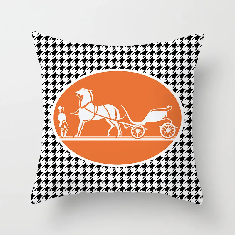 

Orange Nordic Style Cushion Cover 45X45 Simple Lines Several Printing Pillow Case Square Sofa Bed Office Home Decoration J1905