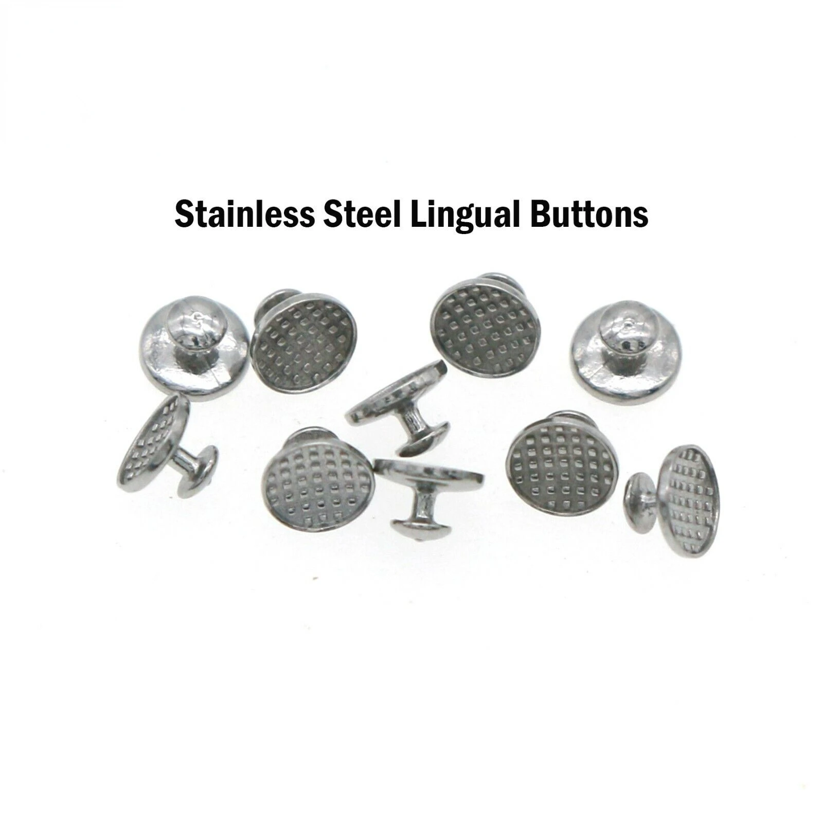 

100Pcs Dental Orthodontic Metal Lingual Button Bondable Round Base Mesh