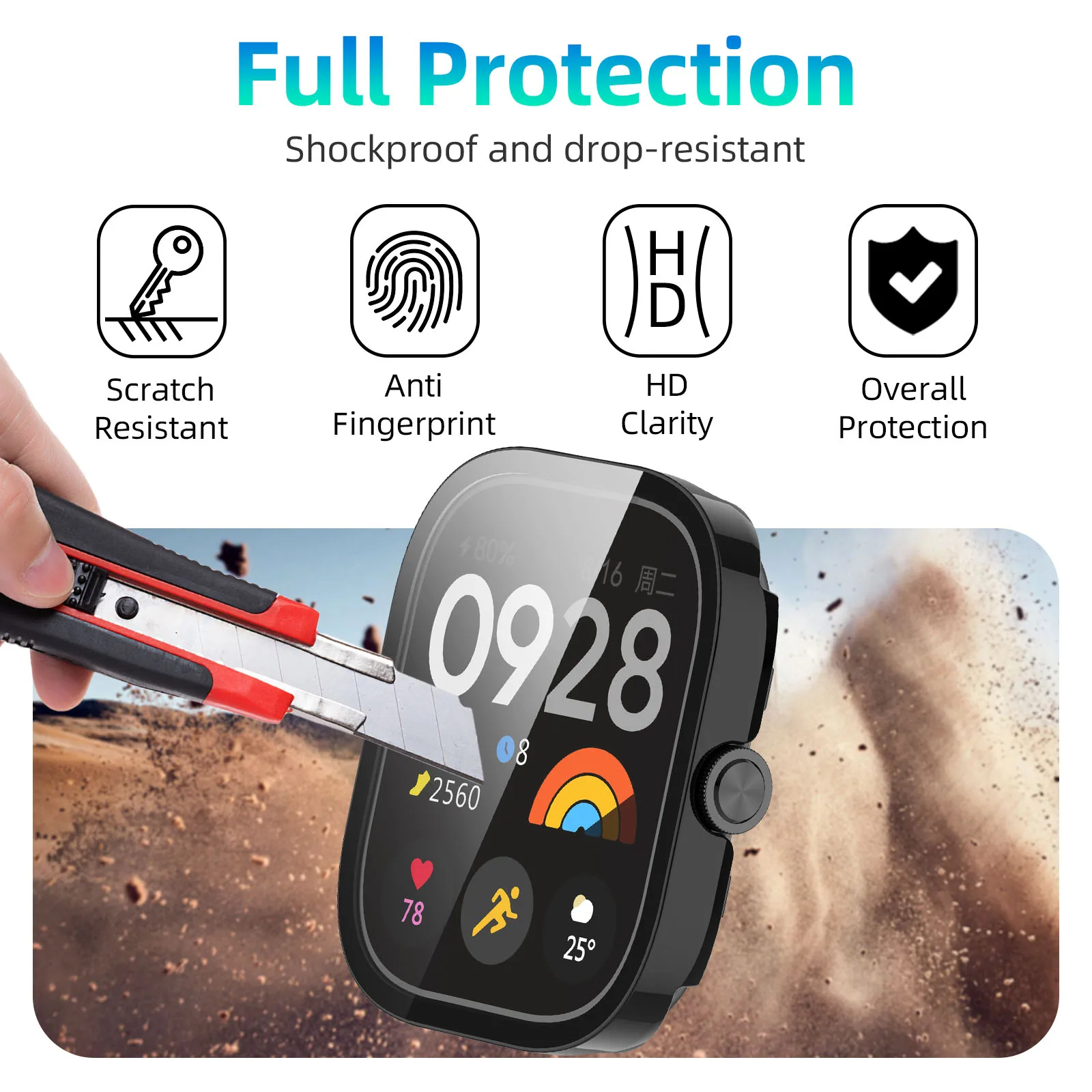 Чехол из закаленного стекла для Xiaomi Redmi Watch 5
