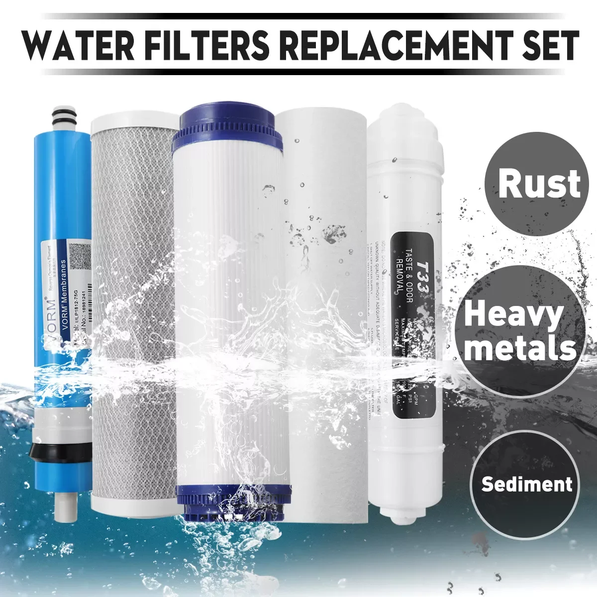 

50/75/100/125GPD Home Kitchen Reverse Osmosis RO Membrane Replacement Water System Water Filter Purifier Drinking Treatment