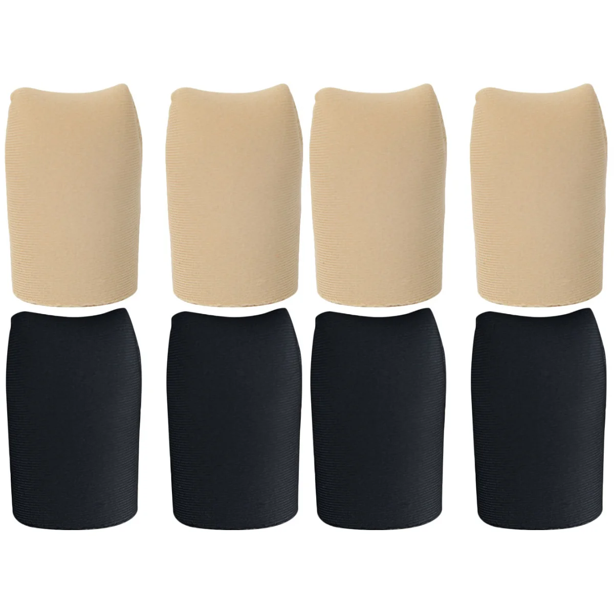 

4 Pairs Toe Sleeves Fabric Surface Closed Toe Caps Protectors with Lining