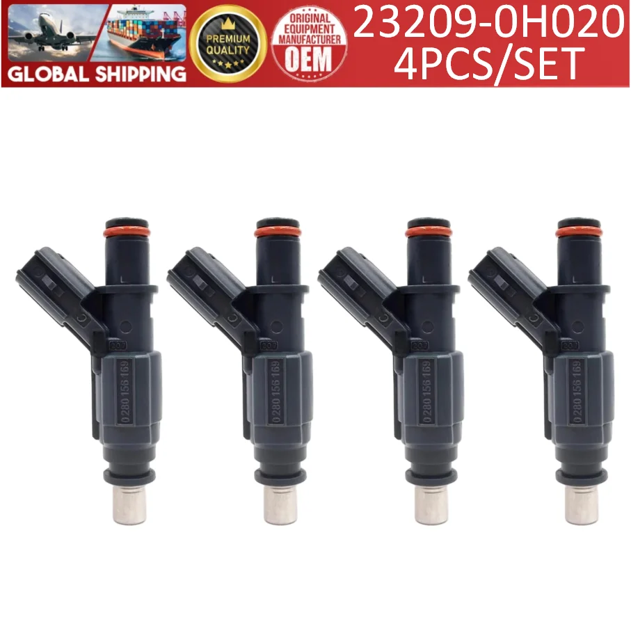 Фото 4 шт. топливных форсунок 23209-0H020 для Toyota General Camry ACV36 MCV36 2.4L 2AZFE 2002-2006 # 23250-0H020 0280156169 №1