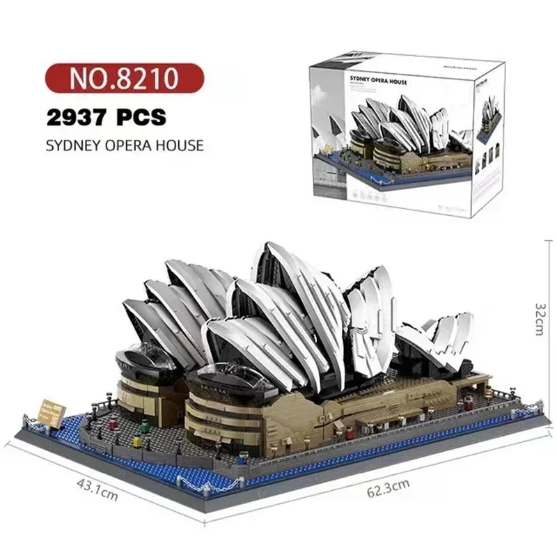 

10234 Architecture Sydney Opera House Set Micro Model Building Kit Bricks Gift Idea for Adult Kids Famous Landmarks Collection