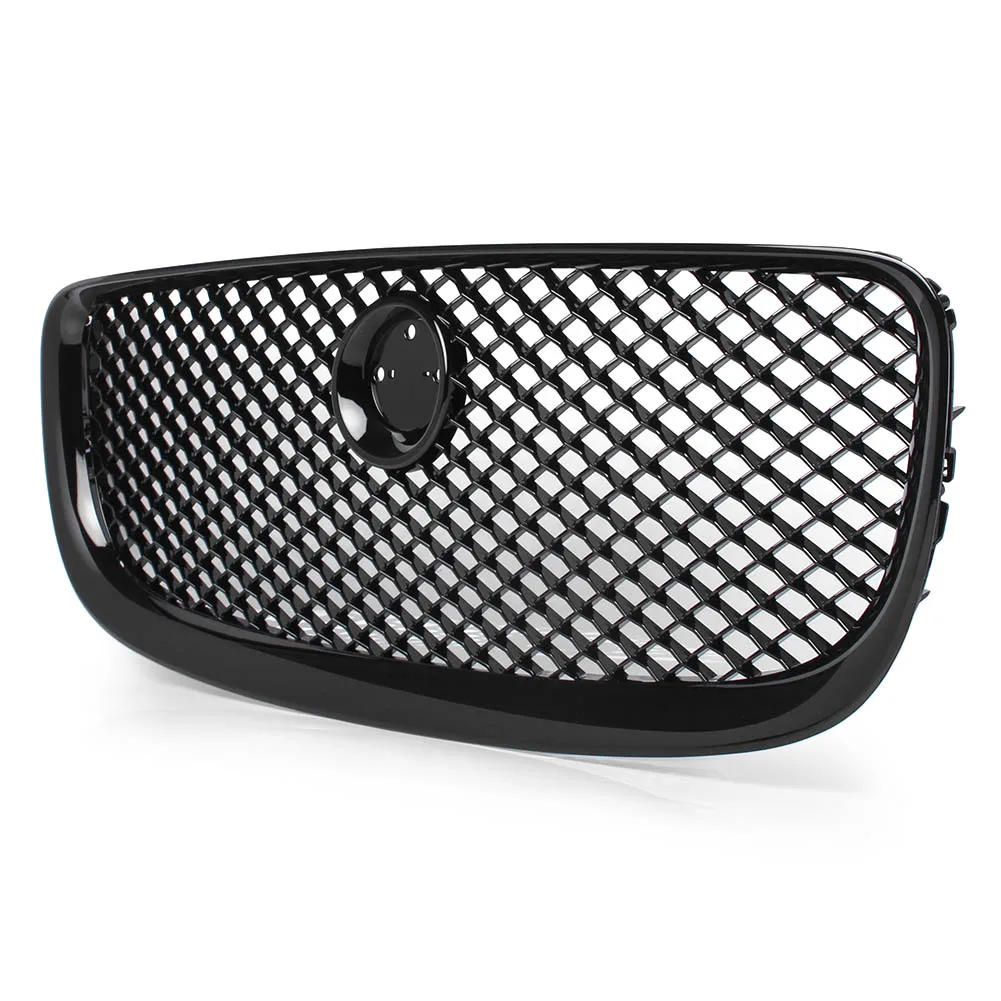 Глянцевая черная решетка переднего бампера автомобиля сотовая сетка с логотипом