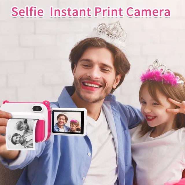 DIY Children's Printting Camera With Thermal Paper Digital Photo Camera Selfie Kids Instant Print Camera Boy's Birthday Toy Gift 3