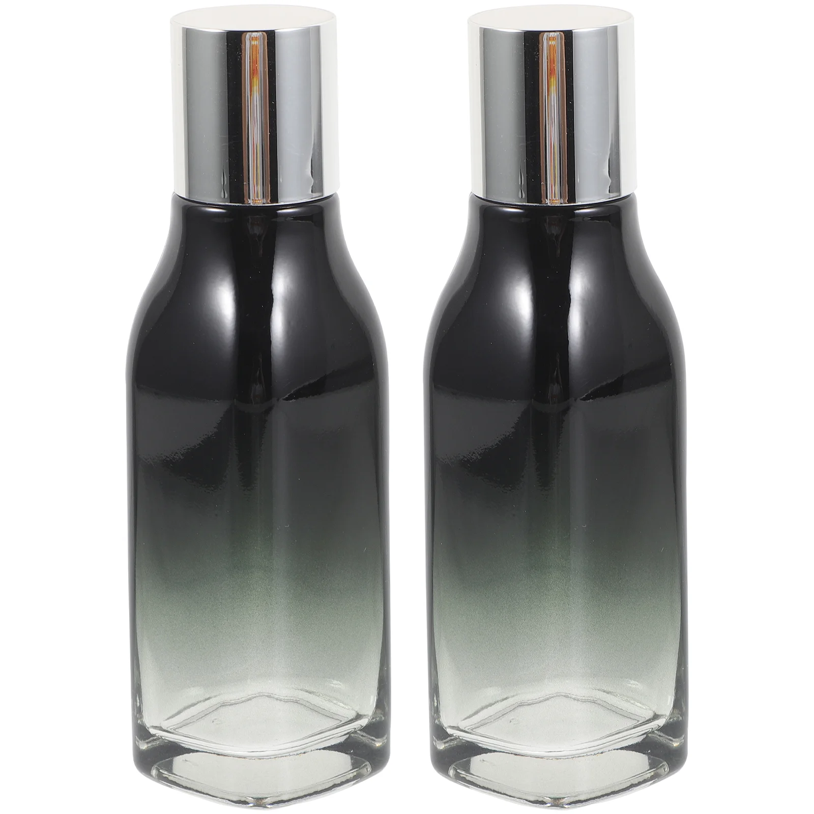 

2 Pcs Square Bottle Empty Glass Makeup Bottles Dispenser Small Liquid Women