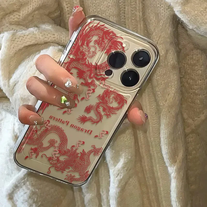Новый мягкий чехол с изображением четырех драконов Soar In the air для iPhone15 141312 11Pro lax XR XS