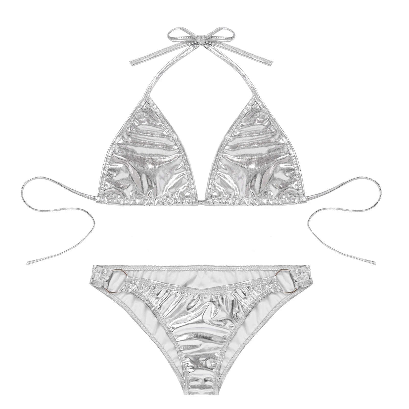 Женский металлический стиль модный комплект купальный костюм для бассейна