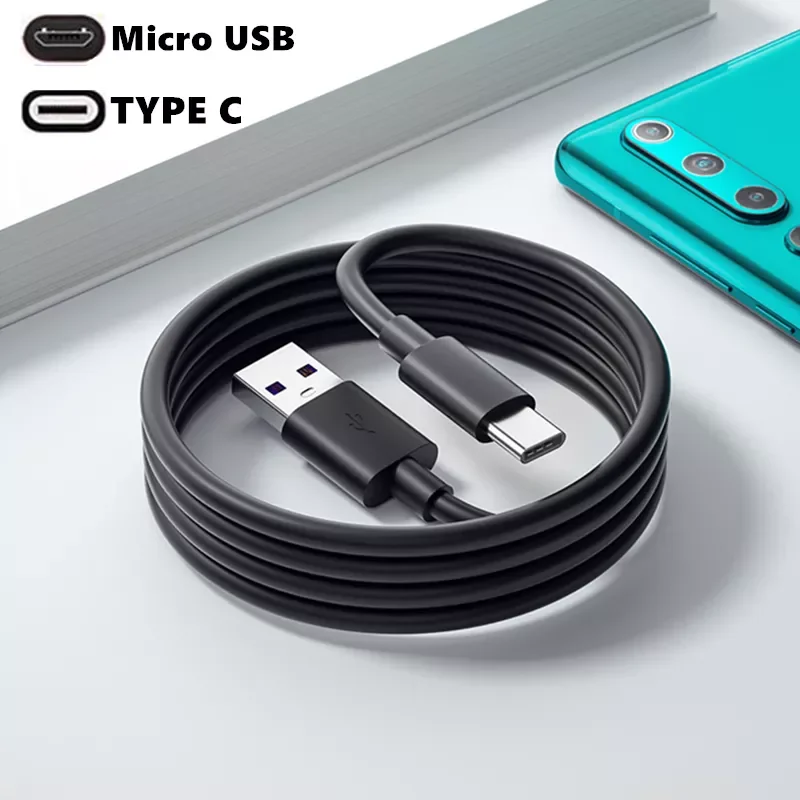 

3/2/1m Type C Micro USB Charging Cable Fold3 Cord For Galaxy S21 Android Phone Data Sync Cord