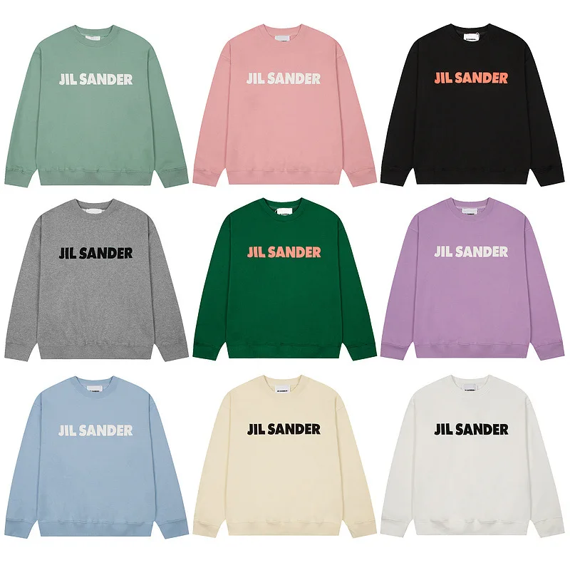 

Jil Sander Pullover Men Women Autumn Fashion 22SS Men's Solid Color Classic Letter Printing Oversized Harajuku Sweatshirts Top