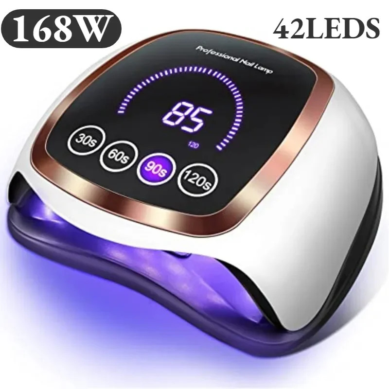 

NEW2023 168W 42LEDs Nail Drying Lamp For Manicure Professional Led UV Drying Lamp With Auto Sensor Smart Nail Salon Equipment To