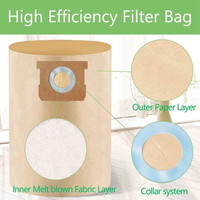 12 упаковок DXVA19-4101 пылесборник для Dewalt 6-10 галлонов пылесосов влажных/сухих