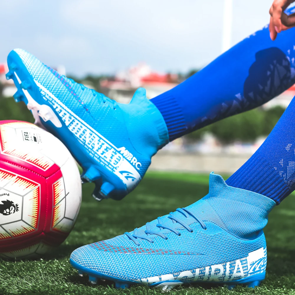 Men Soccer Shoes TF/FG High/Low Ankle Football Boots  Outdoor Non-slip Grass Multicolor Training Match Sneakers  Kids Outdoor