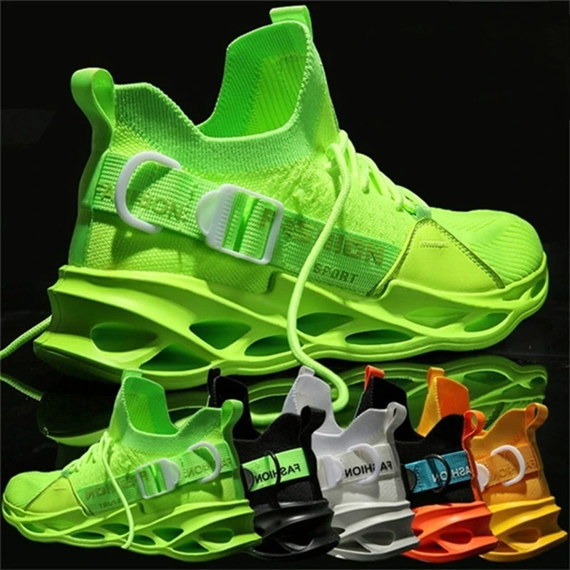 

Men's Tennis Shoes Running Sneakers Breathable Comfortable Non-slip Shoes Lightweight Fluorescent Outdoor Zapatos De Hombre