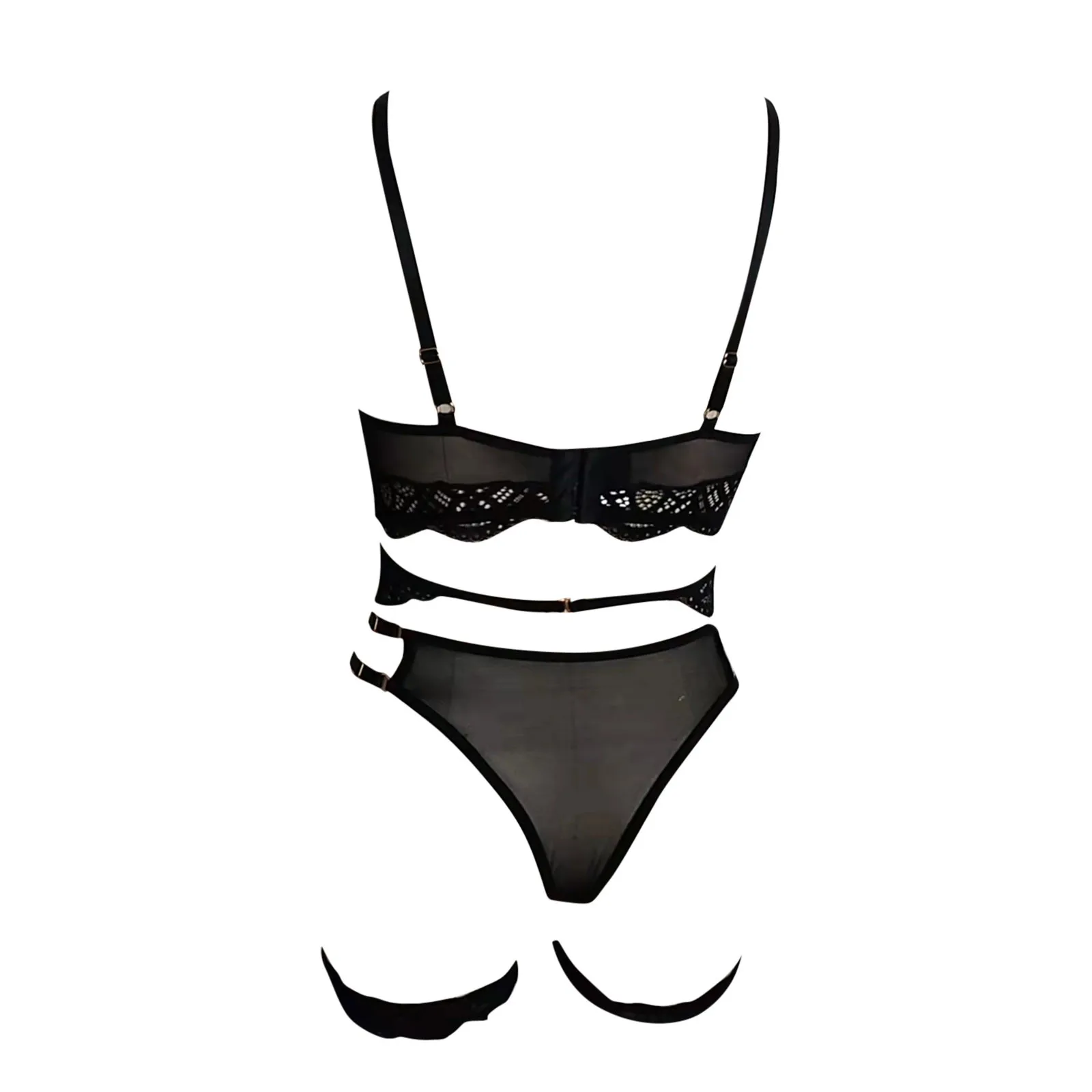 Woman Lace Bra Sets Seamless Underwear Sexy Lace Lingerie Sleepwear Steel Ring Pajamas Garter Ropa Interior Femenina Erotica