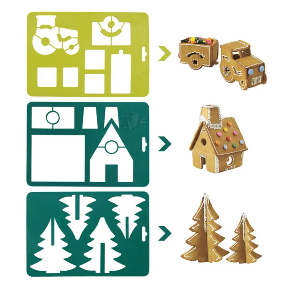 

Bread House Truck Forest Hand Forest Cookie Cutters Household 3d Stereo Biscuit Mold Cutting Mold Kitchen Accessories Cartoon