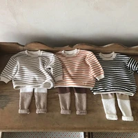 spring new baby cotton striped long sleeve t shirt casual infant pullover boys bottoming shirts baby girl tee kids sweatshirt