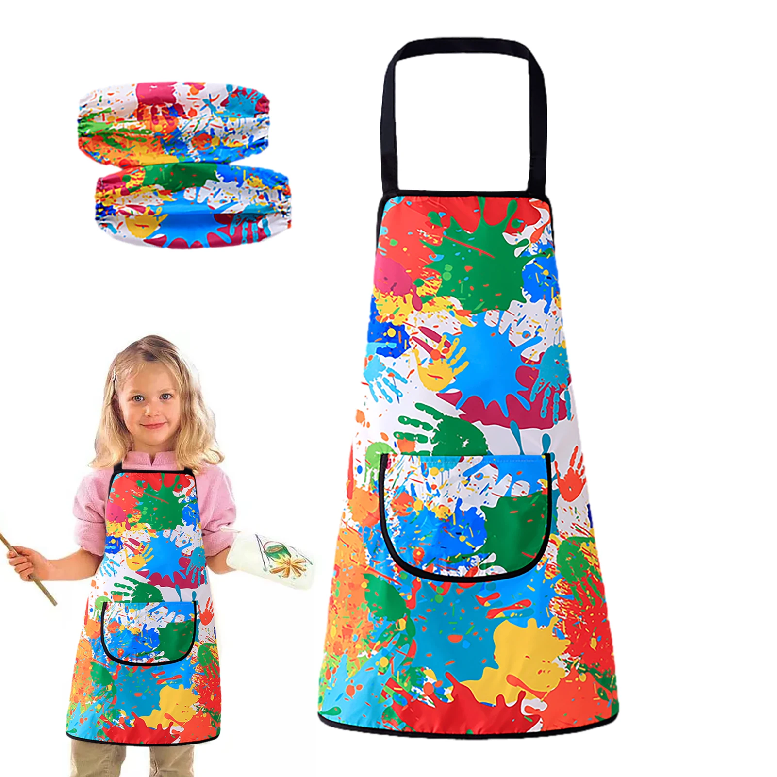 

Children's Art Apron Waterproof Artist Painting Aprons Waterproof Children Artist Painting Smocks With Pocket And 2 Sleeves Kids