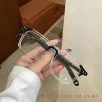 1 0 1 5 2 2 5 3 3 5 finished myopia glasses women men fashion short sighted black clear glasses with diopters minus 4