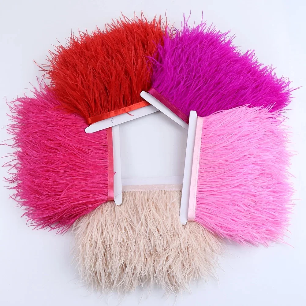 

10 м, 8-10/10-15 см, розовое страусиное перо, отделанное плюмами, лента для свадебного платья, аксессуары для украшения, швейные поделки, оптовая п...