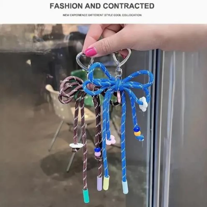 1 шт. нейлоновый брелок с бантом очаровательный плетеный креативная сумка