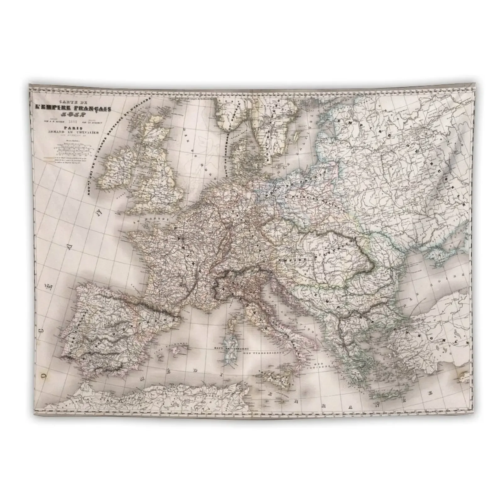Винтажная Карта Европы французский Империя Наполеона 1812 гобелен уличный декор