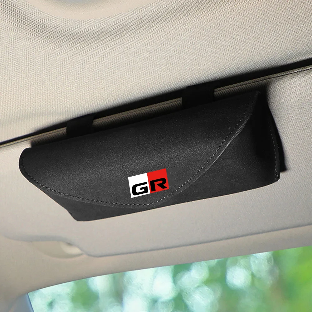 

Черный Замшевый Автомобильный Солнцезащитный Козырек Для Очков, Ящик Для Хранения Для Toyota GR Sport Chr Yaris Hilux 86 Gazoo