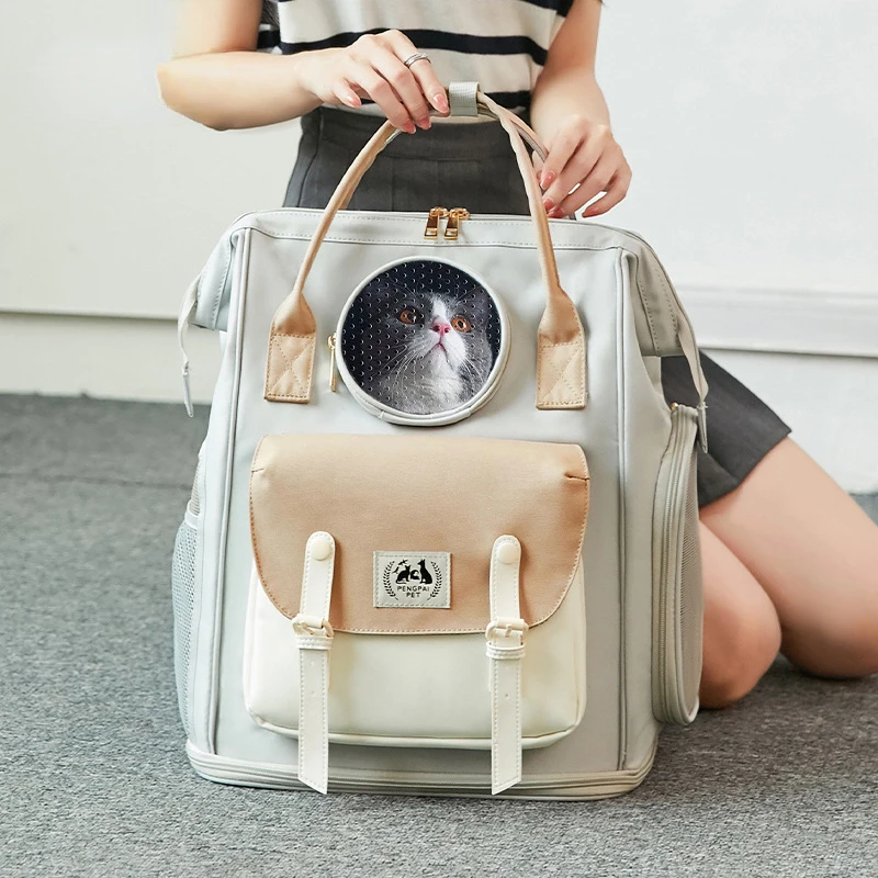 

New Cat Bag Shoulders Go Out Portable Pet Bag Large-capacity Breathable Cat Backpack Portable Dog Bag