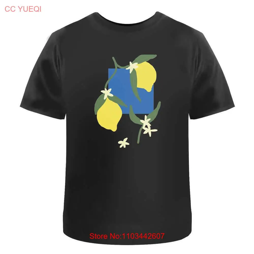 Мужские/женские хлопковые футболки лимоны и листья (TA047073)