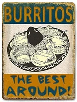 plaque vintage metaltin signs burritos the best around metal poster wall decorative for kitchen room wall decor