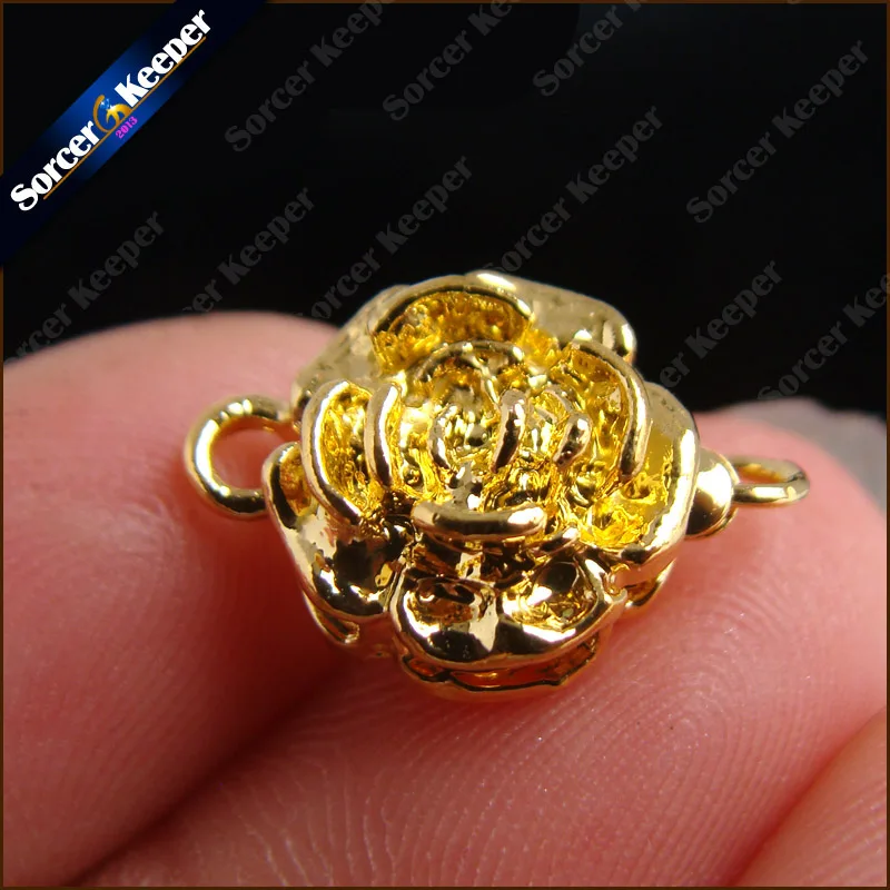 10 PCS Wholesale 1 Strings Filigree Yellow Gold Plating Flower Box Clasps 16X11mm FINDINGS Pearl clasp beads Free shipping |
