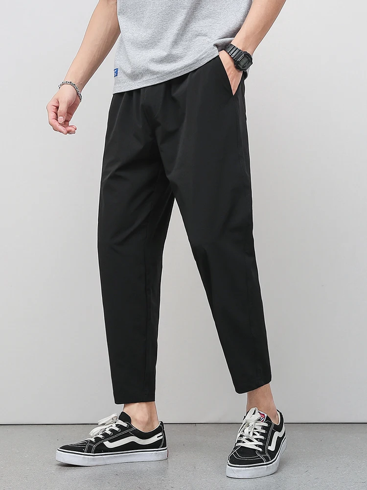 Men's 9 Capri Harem Pants Skinny Loose Trendy Trousers Plus size Spring and Autumn 8 Cropped Casual Summer