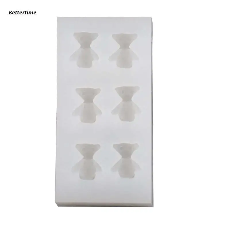 

B36D Cute 3D Bear Silicone Soap Mold for Fondant Cake Topper Decorating Chocolate Mould Baby Shower Party Decor