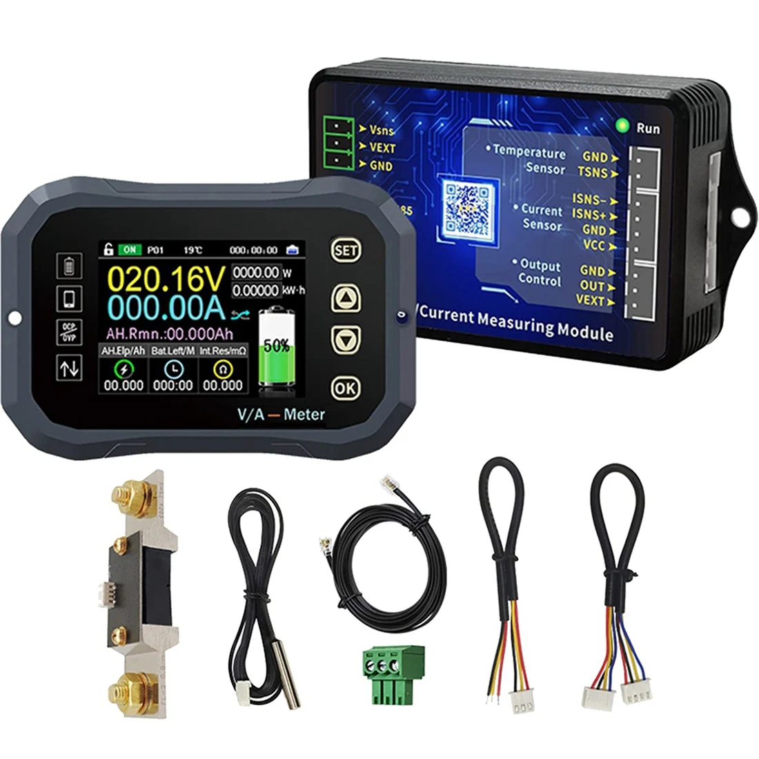 

KG-F APP Battery Coulometer 400A High Precision Coulomb Meter BT Battery Indicator Tester LCD Display