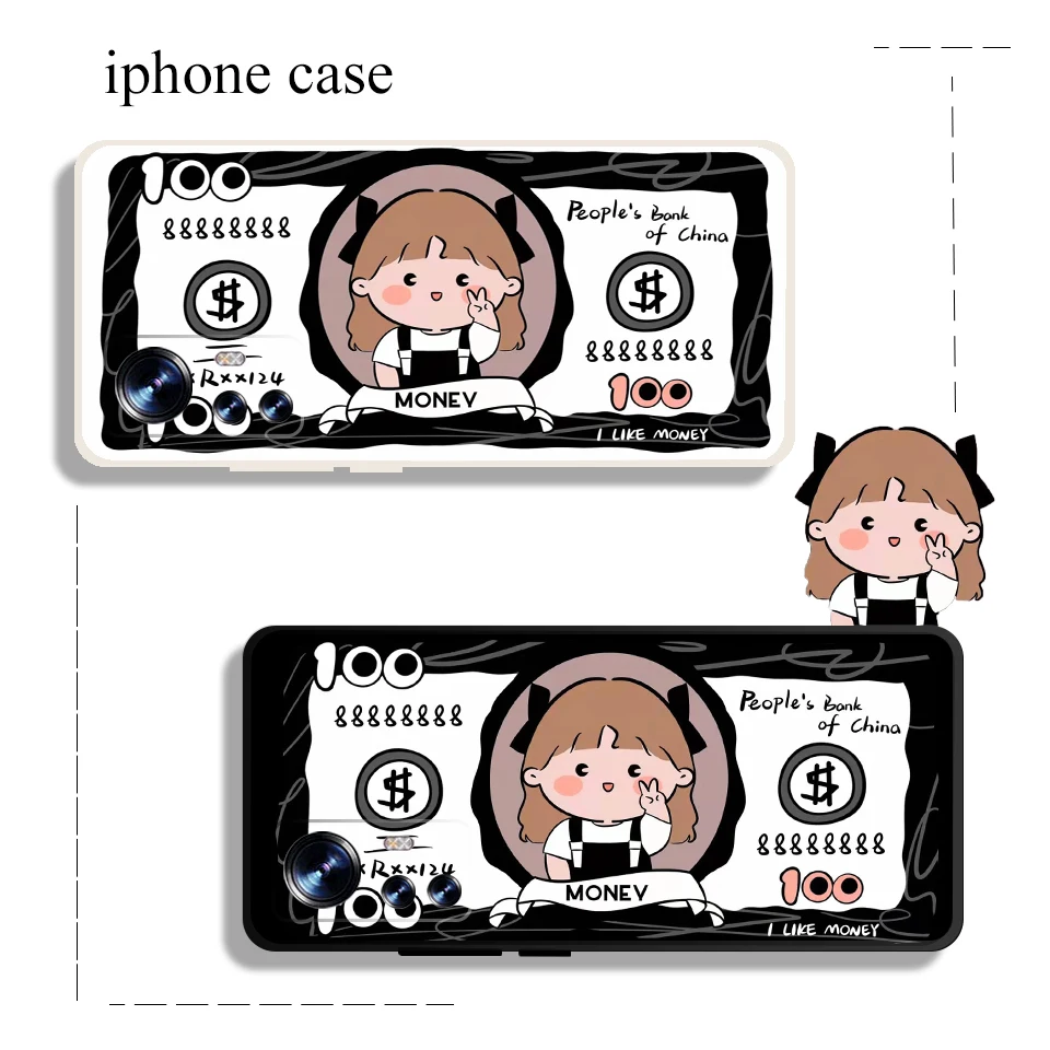 

Banknote Cartoon For Xiaomi Redmi 9 9T 9A 9C 9i Note 9 10 Pro Max 5G 9T 9S Note 10 Pro Note 8 Soft Liquid Silicon