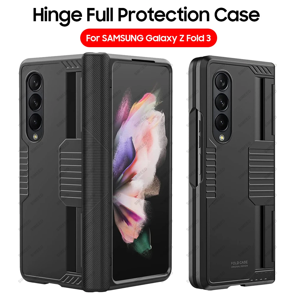 

Z Fold 3 Hinge Case for Samsung Galaxy Z Fold 3 5G Case Hinge Full Protection Armor Shockproof Cover Z Fold3 Hard PC Cover Funda
