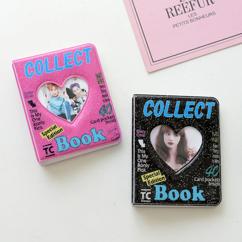 

Love Heart Hollow 3 Inches Photo Album 36 Pockets Flower Love Heart Mini Photo Album Binder Transparent