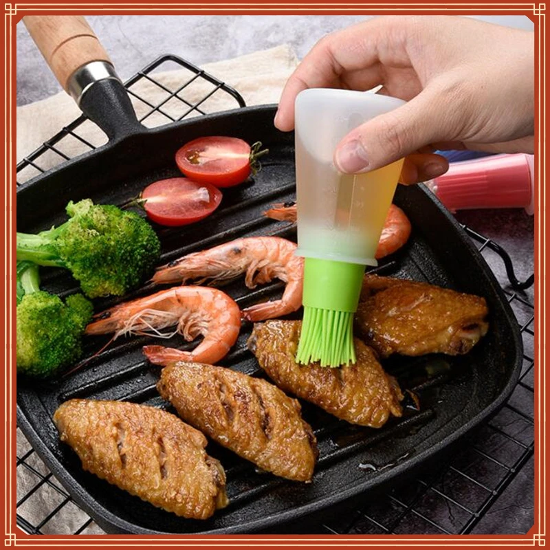 

Portable Oil Bottle Barbecue Brush Silicone Kitchen BBQ Cooking Tool Baking Pancake Barbecue Camping Accessories Gadgets