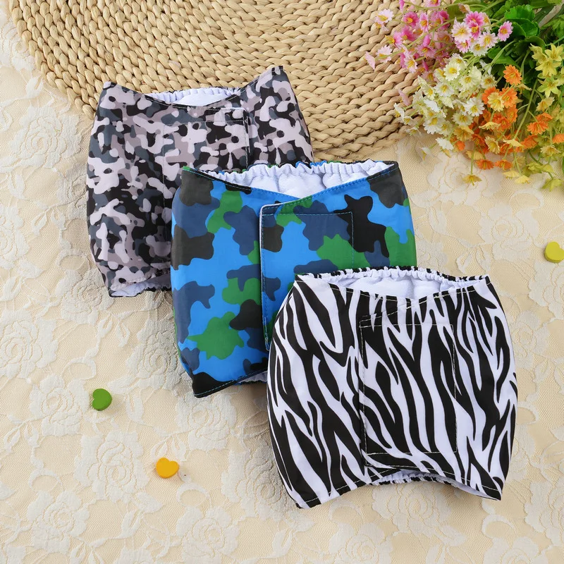 

Puppy Pet Male Dog Physiological Pants Camouflage Color Sanitary Underwear Belly Band Cotton Diaper Reusable Dog Special Diaper