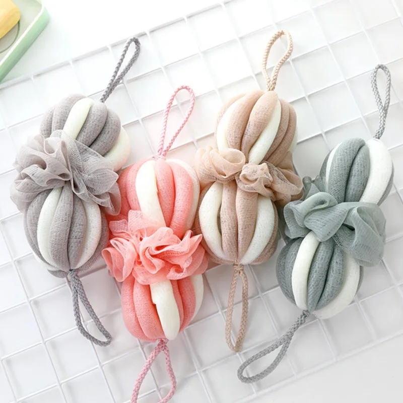 Bath Brush Flower Ball Scrub Towel Stretchable Mesh Body Shower Exfoliate Shoulder Scrubber Cleaning Tool
