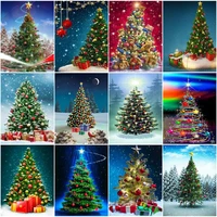 photocustom paint by number christmas tree hand painted painting art drawing on canvas gift diy pictures by numbers kits home de
