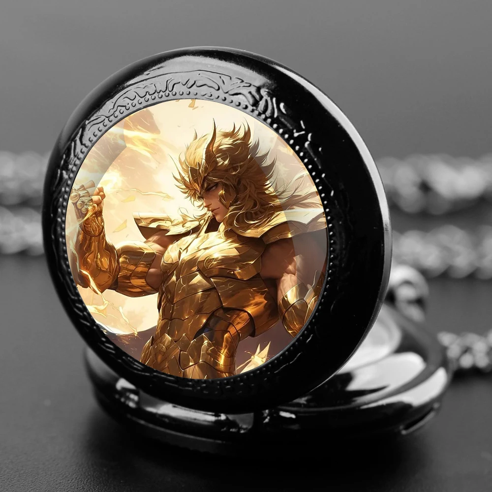 Дизайн Saint Seiya стеклянный купол арабские цифры кварцевые карманные часы ожерелье