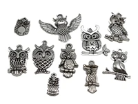 30 tibet silver assorted owl charm pendants craft jewelry finding diy