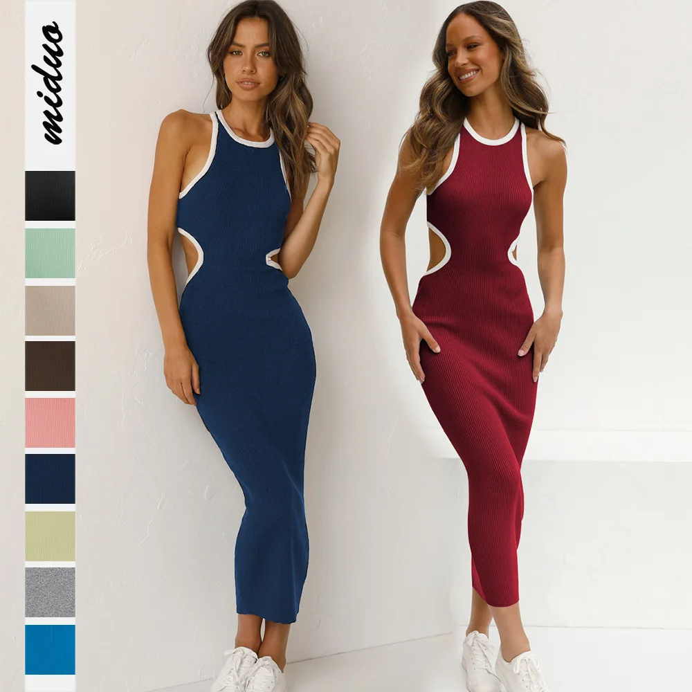 

Women's Thread Hollow Sexy Backless I-Shaped Sleeveless Jumpsuit Hip Skirt